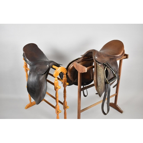 441 - Two Vintage Leather Saddles to include One Example by Wicherley and Sons, Malpas