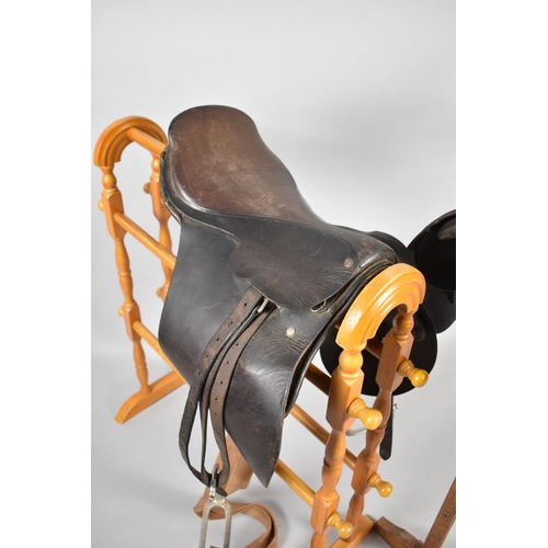 444 - Two Vintage Leather Saddles