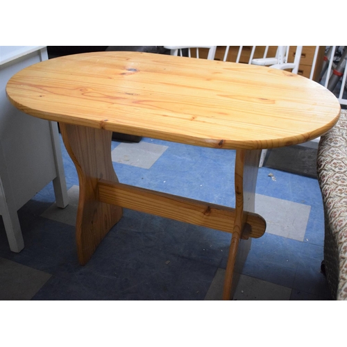 448 - A Pine Oval Topped Table, 107cms Wide