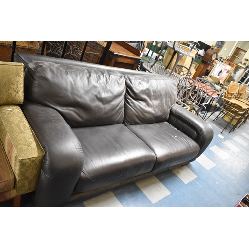 449 - A Leather Bed Settee