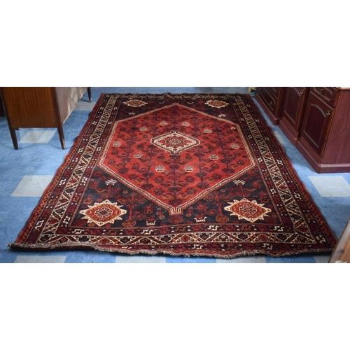 465 - A Persian Pattern Rug on Red Ground, 313x211cm