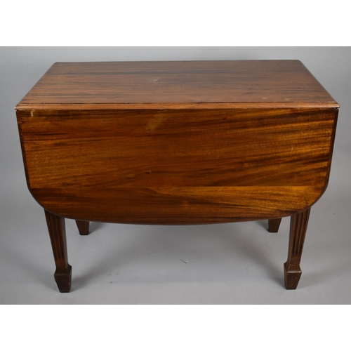 467 - A Mahogany Drop Leaf Table on Reeded Square Tapering Support, 97cm wide