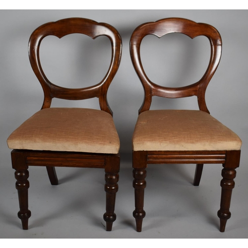 468 - Two Victorian Mahogany Framed Balloon Back Chairs