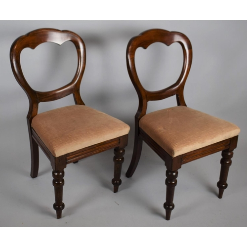 468 - Two Victorian Mahogany Framed Balloon Back Chairs