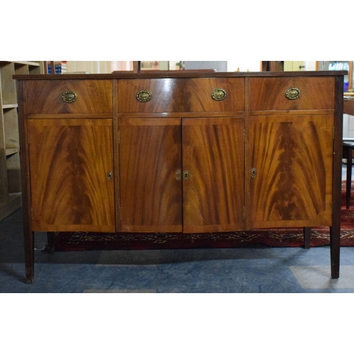 469 - A Mid/Late 20th Century Sideboard with Serpentine Front Housing Centre Long Drawer Flanked by Two Sh... 