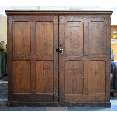 470 - A 19th Century Housekeepers Cupboard Top, The Panelled Front Cupboard Front Opening to Reveal Two In... 