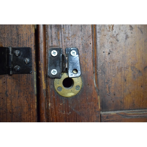 470 - A 19th Century Housekeepers Cupboard Top, The Panelled Front Cupboard Front Opening to Reveal Two In... 