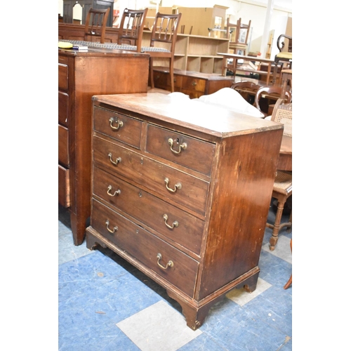 479 - A 19th Century Chest of Two Short and Three Long Drawers on Bracket Feet, the Chest with Drop Brass ... 