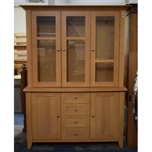 484 - A Modern Sideboard with Top Dresser Glazed Display, 139cm wide