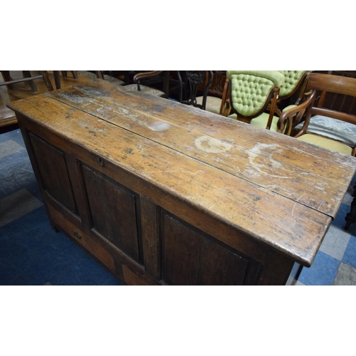 490 - A 19th Century Oak Mule Chest with Panelled Front Support and Two Base Drawers, 141x56x70?cm High