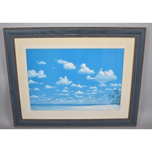 512 - A Large Framed Print Depicting Caribbean Beach, 66cm Wide