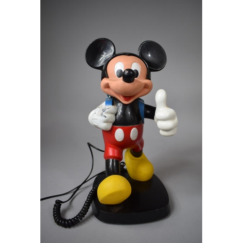 88 - A Walt Disney Tyco Mickey Mouse Novelty Telephone, Some Losses, 54cms High