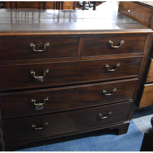 482 - A 19th Century Chest of Two Short and Three Long Drawers Having Drop Brass Handles and On Bracket Fe... 