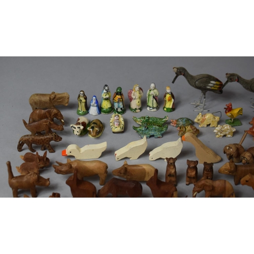 46 - A Collection of Various Miniature Carved Wooden Animals