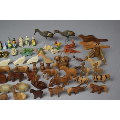 46 - A Collection of Various Miniature Carved Wooden Animals