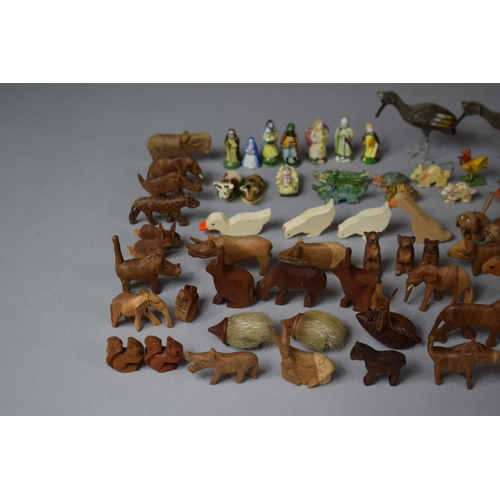 46 - A Collection of Various Miniature Carved Wooden Animals