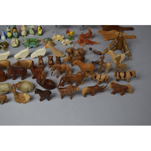 46 - A Collection of Various Miniature Carved Wooden Animals