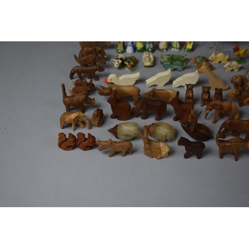 46 - A Collection of Various Miniature Carved Wooden Animals