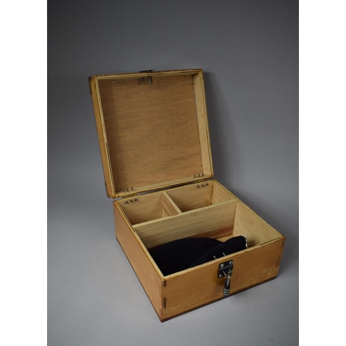 121 - A Brass Mounted Fitted Box Containing Royal Military Academy Beret