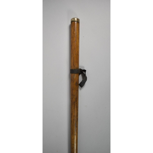 136 - A Turned Pacing Stick with Engraved Top, 