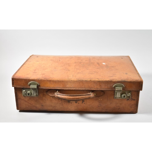 138 - A Vintage Leather Suitcase, 46cm wide