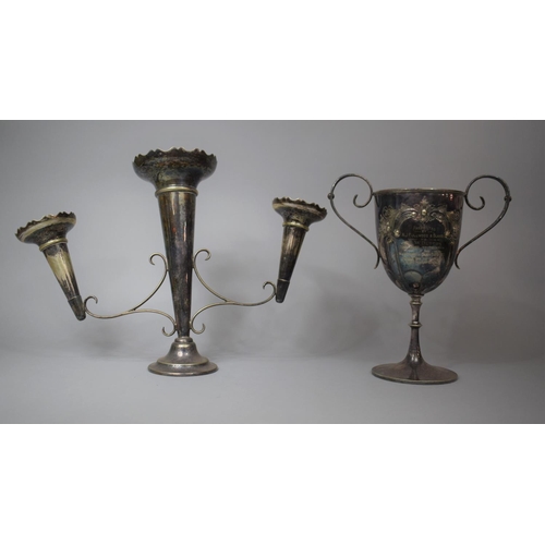 148 - A Silver Plated Two Handled Trophy for the Whitchurch Dairy Show 1923 Together with a Silver Plated ... 