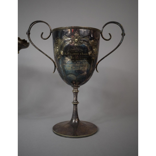 148 - A Silver Plated Two Handled Trophy for the Whitchurch Dairy Show 1923 Together with a Silver Plated ... 