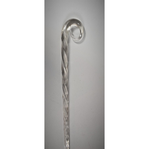 183 - A Nailsea Glass Barley Twist Walking Stick, 95cm Long