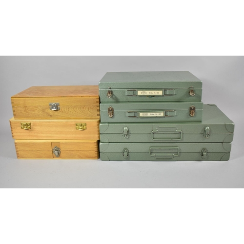 185 - A Collection of Various Wooden and Metal Slide Boxes