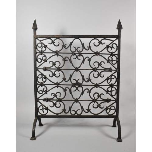 186 - A Small Wrought Iron Fire Screen, 42cm Wide and 57cm high