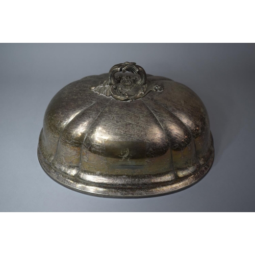 81 - A Late 19th/Early 20th Century Silver Plated Meat Cover, 46cm Wide