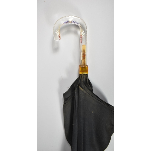 93 - A Vintage Lucite Handled Umbrella