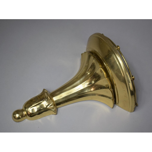 96 - A Brass Wall Hanging Bow Fronted and Galleried Sconce, 27cm high