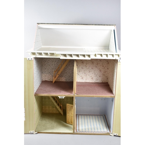 162 - A Modern Dolls House in the Form of a Three Storey Georgian Town House, 56cm Wide