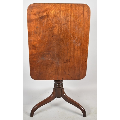 181 - A 19th Century Mahogany Rectangular Snap Top Table on Tripod Support, 66x50cm