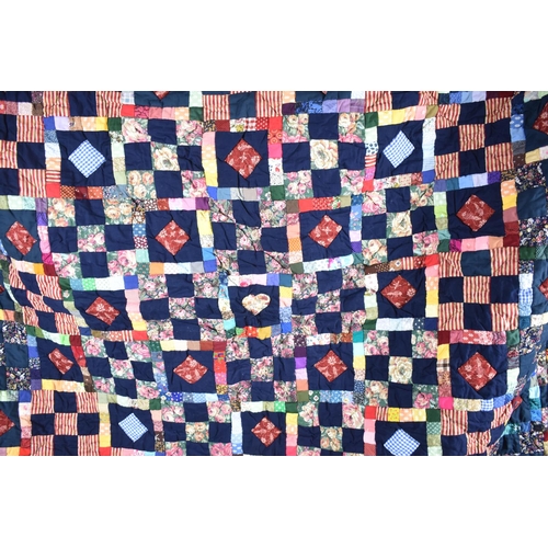 201 - A Handmade Patchwork Quilt by RM Foster, Shifnal, 244x241