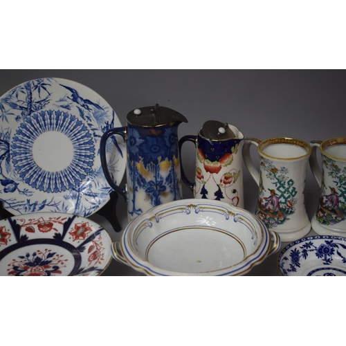 275 - A Collection of 19th Century and Later Ceramics to Comprise Oriental Scene Transfer Printed Tankards... 