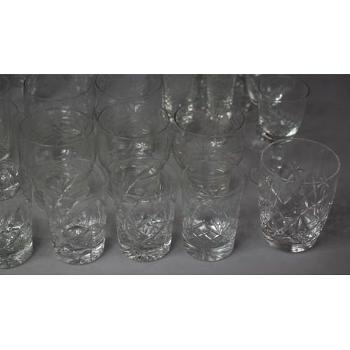 322 - A Collection of Various Etched and Cut Glassware to Comprise Champagne Coups etc