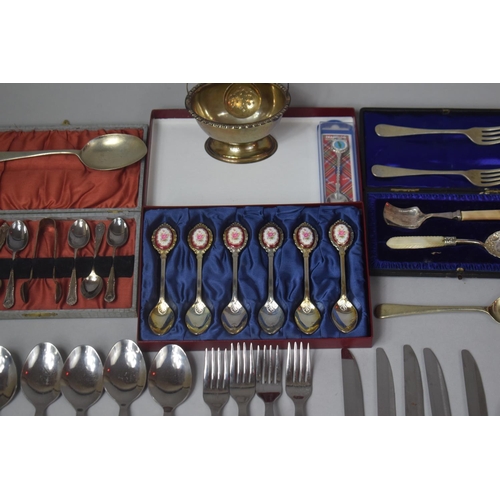 330 - A Collection of Various Cutlery to Comprise Italian Pink Handled Cutlery, Cased Mother of Pearl and ... 