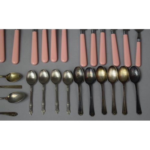 330 - A Collection of Various Cutlery to Comprise Italian Pink Handled Cutlery, Cased Mother of Pearl and ... 