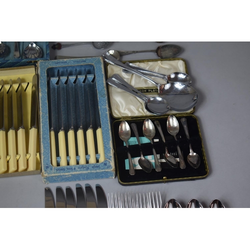 331 - A Collection of Various Boxed and Loose Cutlery to Include Windsor Pattern, Oneida Examples etc