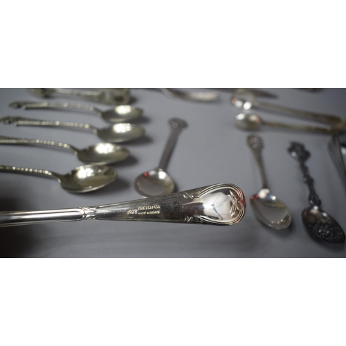 355 - A Collection of Silver Plate and Silver Items to Include Souvenir Spoons, Victorian Teaspoon and Sug... 