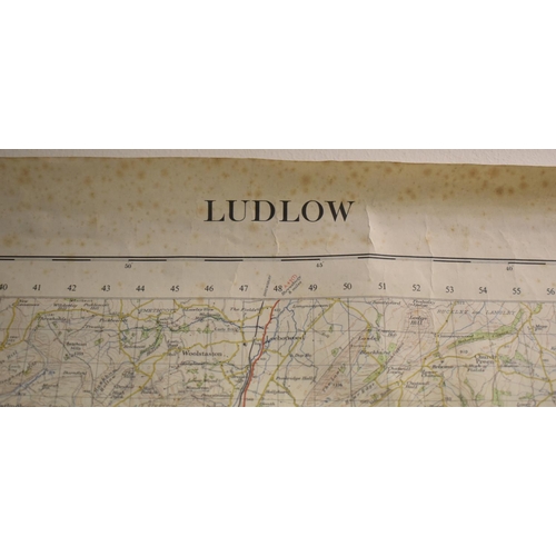 485 - A Collection of Various Ordnance Survey Maps to Include Ludlow, Montgomery etc