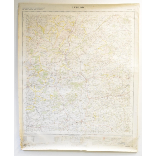 485 - A Collection of Various Ordnance Survey Maps to Include Ludlow, Montgomery etc