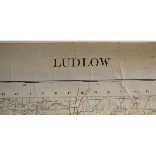 485 - A Collection of Various Ordnance Survey Maps to Include Ludlow, Montgomery etc