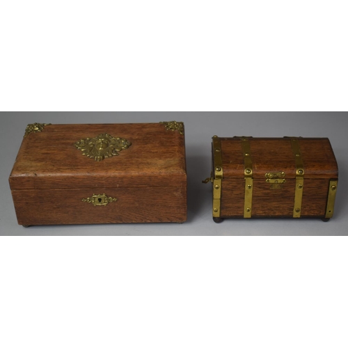 69 - Two Brass Mounted Wooden Boxes, the Largest 22cm Wide