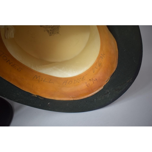 77 - A Moores Bowler Hat and a Silk Top Hat by Vadum Size 6 3/4