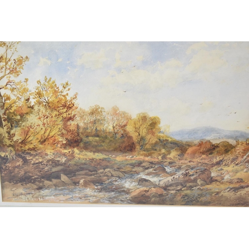 92 - A Framed Edwardian Watercolour, Moorland Scene Signed Albert Pollitt, Dated 1905, 44x28cm