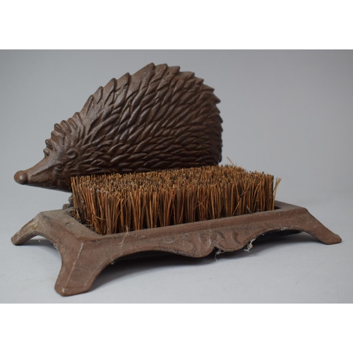 135 - A Reproduction Cast Metal Boot Brush in the Form of a Hedgehog, 25cm wide