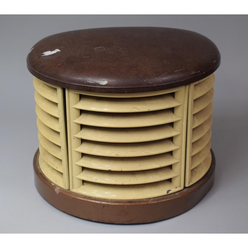 144 - An Art Deco Bow Fronted Electric Fan Heater, 34cm wide